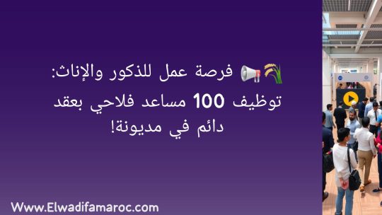 فرصة عمل للذكور والإناث