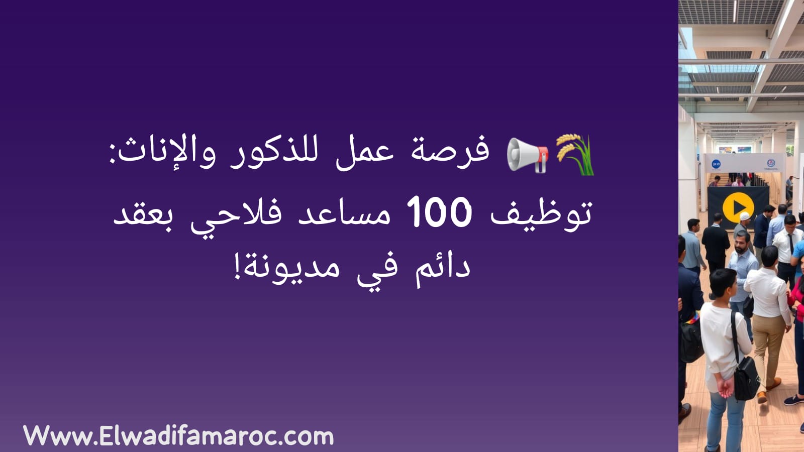فرصة عمل للذكور والإناث